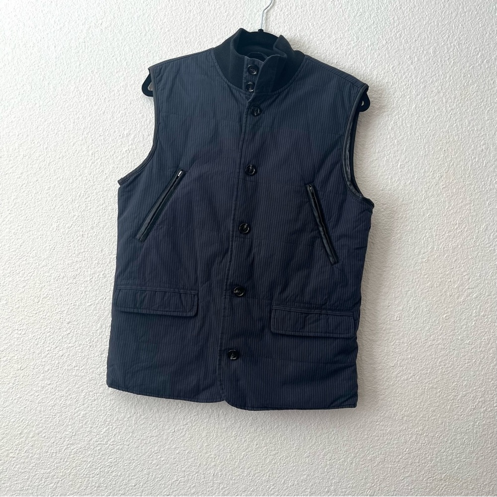 INC International Concepts Blue Pinstripe Insulated Vest Size S